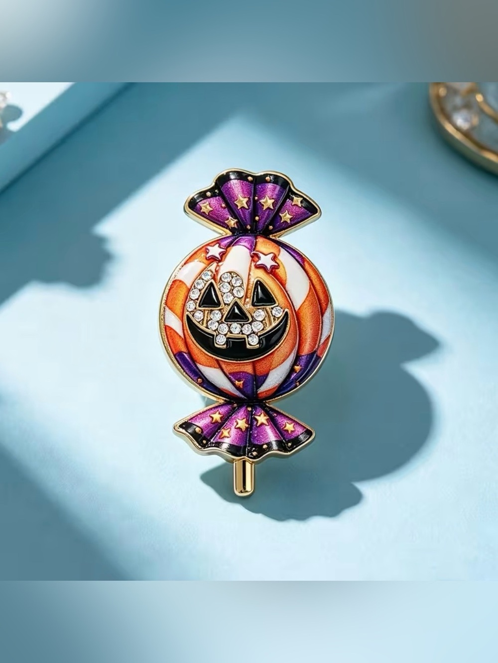 Halloween Pumpkin Candy Enamel Brooch New
